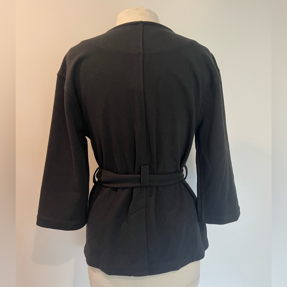 Banana Republic Twill Belted Jacket Medium Petite Black - Picture 4 of 4
